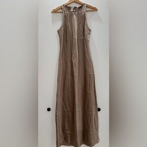 Rails Tan Sleeveless Satin Maxi Dress